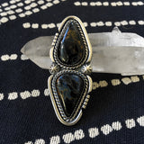 Huge Two-Stone Pietersite Ring- Sterling Silver and Pietersite- Finished to Size