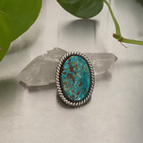 Large Chunky Turquoise Ring or Pendant- Sterling Silver and Pilot Mountain Turquoise- Finished to Size