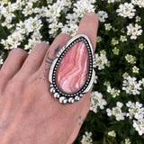 Rhodochrosite Statement Ring or Pendant- Sterling Silver and Pink Rhodochrosite- Finished to Size