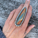 Large Polychrome Jasper Talon Ring or Pendant- Sterling Silver and Jasper- Finished to Size