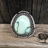 Chunky Variscite Statement Ring or Pendant- Sterling Silver and Prince Variscite- Finished to Size