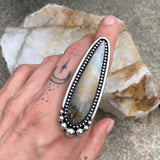 Huge Prudent Man Agate Talon Ring or Pendant- Sterling Silver and Idaho Agate- Finished to Size