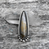 Huge Prudent Man Agate Talon Ring or Pendant- Sterling Silver and Idaho Agate- Finished to Size