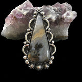 Large Prudent Man Agate Celestial Ring or Pendant- Sterling Silver and Idaho Agate- Finished to Size