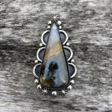 Large Prudent Man Agate Celestial Ring or Pendant- Sterling Silver and Idaho Agate- Finished to Size