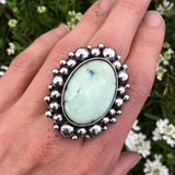 Large Variscite Super Bubble Ring or Pendant- Sterling Silver and Posiedon Variscite- Finished to Size