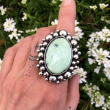 Large Variscite Super Bubble Ring or Pendant- Sterling Silver and Posiedon Variscite- Finished to Size