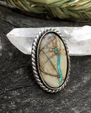 Large Turquoise and Sterling Ring- Royston Ribbon Turquoise and Sterling Silver- Finished to Size