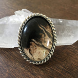 Chunky Petrified Palm Root Ring- Sterling Silver and Petrified Palm- Finished to Size