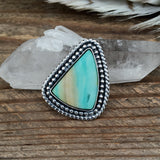 Blue Opal Petrified Wood Ring or Pendant- Sterling Silver and Indonesian Opalized Petrified Wood- Finished to Size