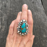 Super Bubble Ring- Turquoise and Sterling Statement Ring- Royston Turquoise and Sterling Bubble Ring- Finished to Size