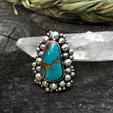 Super Bubble Ring- Turquoise and Sterling Statement Ring- Royston Turquoise and Sterling Bubble Ring- Finished to Size
