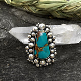 Super Bubble Ring- Turquoise and Sterling Statement Ring- Royston Turquoise and Sterling Bubble Ring- Finished to Size