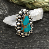 Super Bubble Ring- Turquoise and Sterling Statement Ring- Royston Turquoise and Sterling Bubble Ring- Finished to Size
