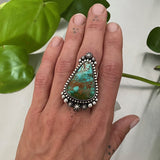 Large Turquoise Celestial Ring or Pendant- Sterling Silver and Royston Turquoise- Finished to Size