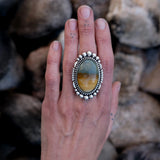 The Sahara Ring- Large Sterling Silver and Owyhee Jasper Statement Ring or Pendant- Finished to Size