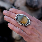 The Sahara Ring- Large Sterling Silver and Owyhee Jasper Statement Ring or Pendant- Finished to Size