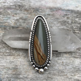 Large Cripple Creek Jasper Talon Ring or Pendant- Sterling Silver and Picture Jasper- Finished to Size