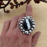 White Buffalo Super Bubble Ring or Pendant- Sterling Silver- Finished to Size