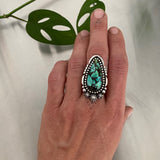 Chunky Turquoise Celestial Ring or Pendant- Sterling Silver and Bao Canyon Turquoise- Finished to Size