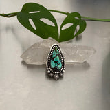 Chunky Turquoise Celestial Ring or Pendant- Sterling Silver and Bao Canyon Turquoise- Finished to Size