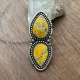 Large Two-Stone Bumble Bee Jasper Ring- Sterling Silver and Bumblebee Jasper- Finished to Size