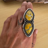 Large Two-Stone Bumble Bee Jasper Ring- Sterling Silver and Bumblebee Jasper- Finished to Size