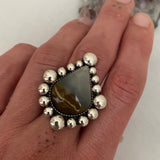 Chunky Picture Jasper Bubble Ring or Pendant- Sterling Silver and Landscape Jasper- Finished to Size