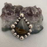 Chunky Picture Jasper Bubble Ring or Pendant- Sterling Silver and Landscape Jasper- Finished to Size