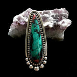 Large Sonora Sunrise Talon Ring or Pendant- Sterling Silver with Chrysocolla and Cuprite- Finished to Size