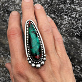 Large Sonora Sunrise Talon Ring or Pendant- Sterling Silver with Chrysocolla and Cuprite- Finished to Size