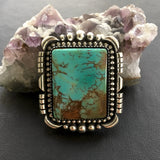 Large Square Royston Turquoise Ring or Pendant- Sterling Silver and Turquoise- Finished to Size