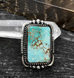 Huge Square Royston Turquoise Ring- Sterling Silver and Natural Turquoise- Finished to Size