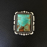 Large Square Royston Turquoise Ring or Pendant- Sterling Silver and Turquoise- Finished to Size