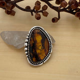 Huge Amber Statement Ring- Sterling Silver and Mayan Amber - Finished to Size