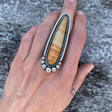 Large Caldera Paint Jasper Talon Ring or Pendant- Sterling Silver and Caldera Paint Jasper- Finished to Size