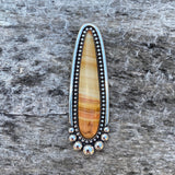 Large Caldera Paint Jasper Talon Ring or Pendant- Sterling Silver and Caldera Paint Jasper- Finished to Size