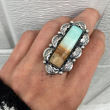 Blue Opal Petrified Wood Overlay Ring or Pendant- Sterling Silver and Indonesian Opalized Petrified Wood- Finished to Size