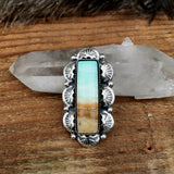 Blue Opal Petrified Wood Overlay Ring or Pendant- Sterling Silver and Indonesian Opalized Petrified Wood- Finished to Size