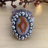 Huge Banded Agate and Sterling Silver Super Bubble Ring or Pendant- Finished to Size