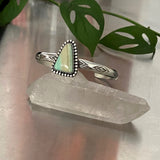 Stamped Wide Endless Summer Stacker Cuff- Sterling Silver and Blue Opal Petrified Wood Bracelet- Size M/L