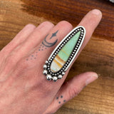 Blue Opal Petrified Wood Talon Ring or Pendant- Sterling Silver and Indonesian Opalized Petrified Wood- Finished to Size