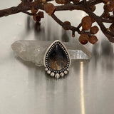 Teardrop Petrified Palm Root Statement Ring or Pendant- Sterling Silver- Finished to Size