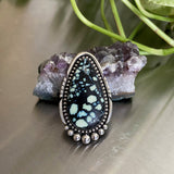 Huge Teardrop Variscite Statement Ring or Pendant- Sterling Silver and Poseidon Variscite- Finished to Size