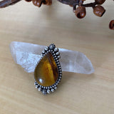Amber Celestial Ring- Sterling Silver and Mayan Amber - Finished to Size