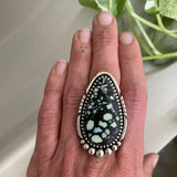 Huge Teardrop Variscite Statement Ring or Pendant- Sterling Silver and Poseidon Variscite- Finished to Size
