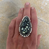 Huge Teardrop Variscite Statement Ring or Pendant- Sterling Silver and Poseidon Variscite- Finished to Size