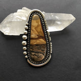 Huge Deschutes Jasper Ring or Pendant- Sterling Silver and Rare Deschutes Picture Jasper- Finished to Size