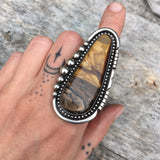 Huge Deschutes Jasper Ring or Pendant- Sterling Silver and Rare Deschutes Picture Jasper- Finished to Size