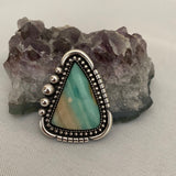 Blue Opal Petrified Wood Ring or Pendant- Sterling Silver and Indonesian Opalized Petrified Wood- Finished to Size